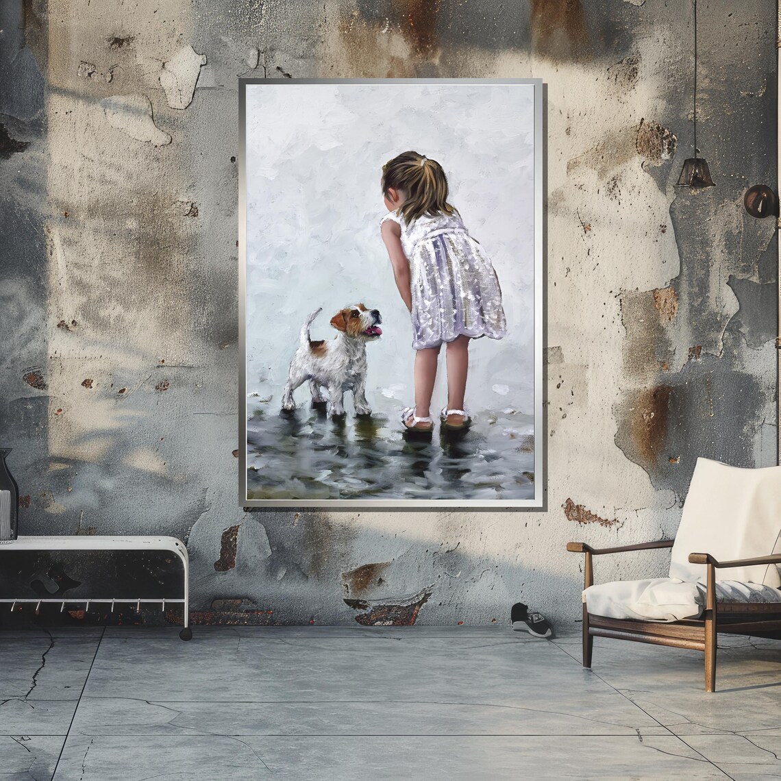 Girl And Dog Companionship, Kids Room Decor Art Print - Image 6