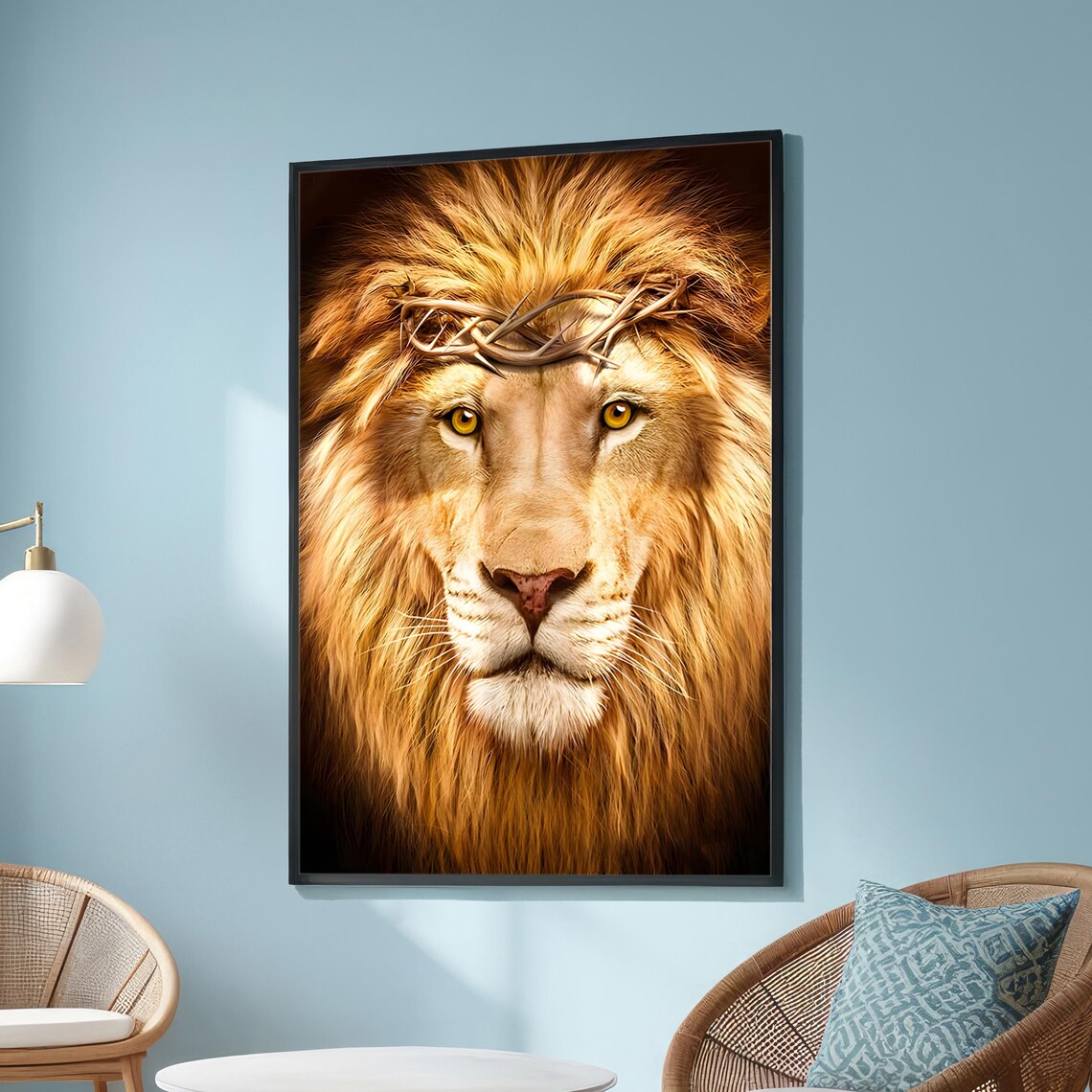 Lion With Crown Of Thorns Art, Majestic Wildlife