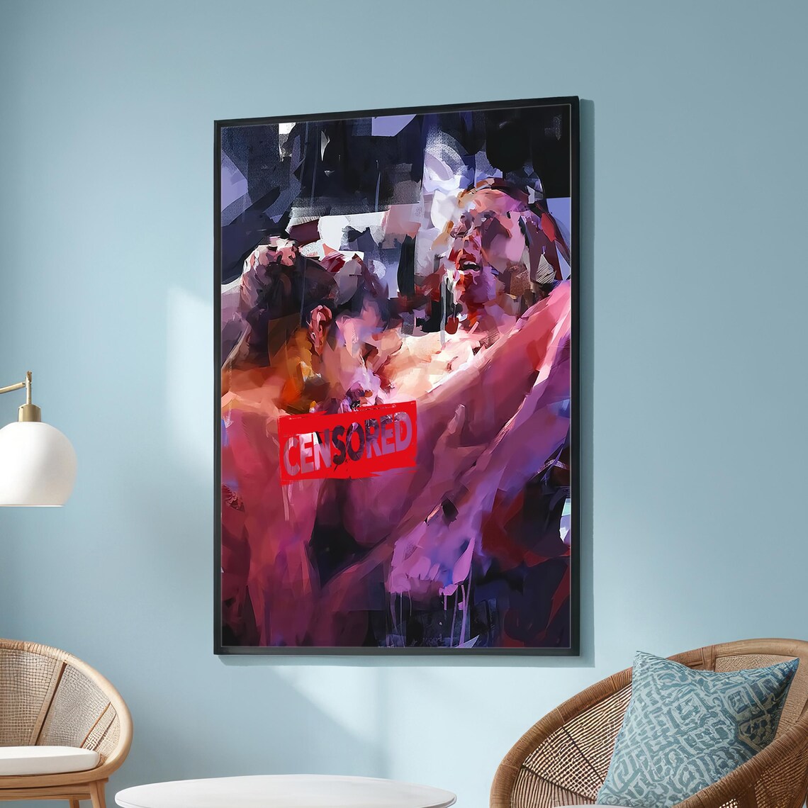 Abstract Intimate Couple, Expressionist Painting