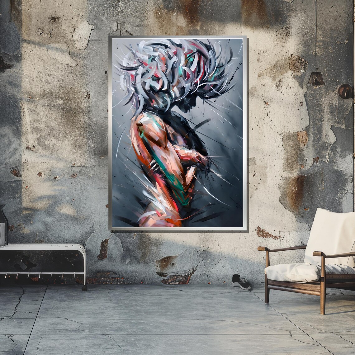 Abstract Female Silhouette, Fluid Brushstroke Art Print - Image 5