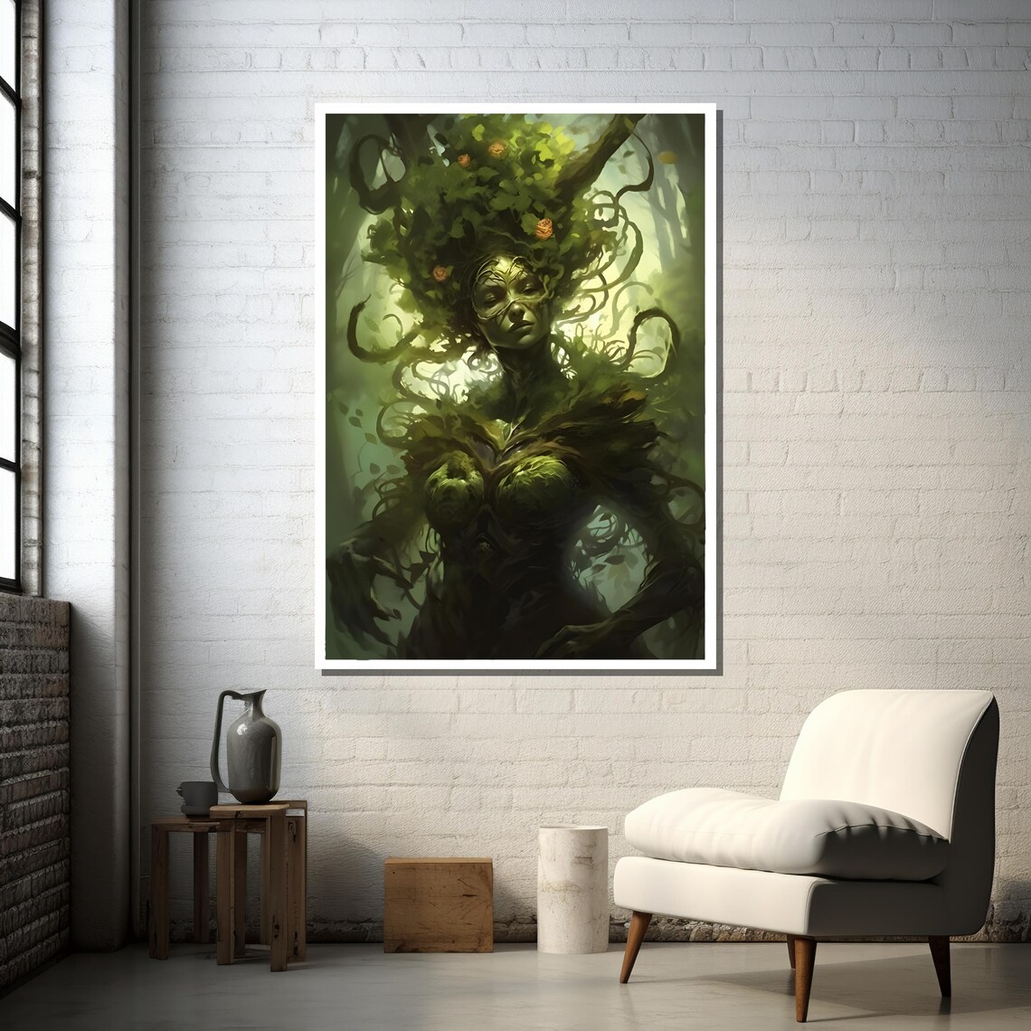 Fantasy Forest Spirit Art Print, Mystical Nature Goddess - Image 3