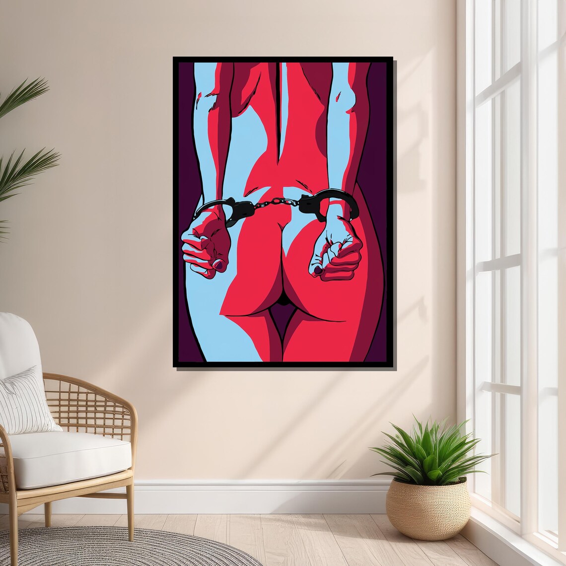 Bold Pop Art Handcuffed Figure - Poster Print - Image 4