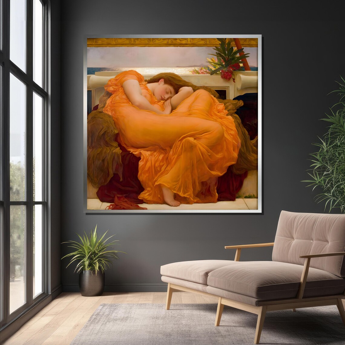 Flaming June By Frederic Leighton, Neoclassical Art Print - Image 4
