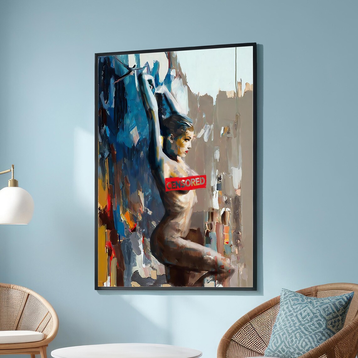 Abstract Nude Female, Bold Modern Impressionist Art Print