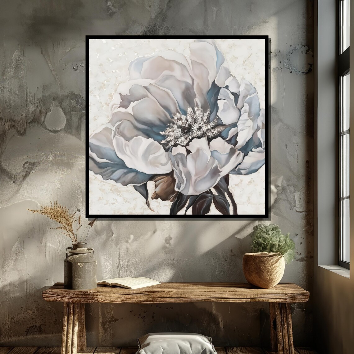 Soft White Flower, Modern Floral Wall Art - Image 5