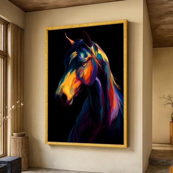 Horse Portrait, Abstract Animal Wall Art