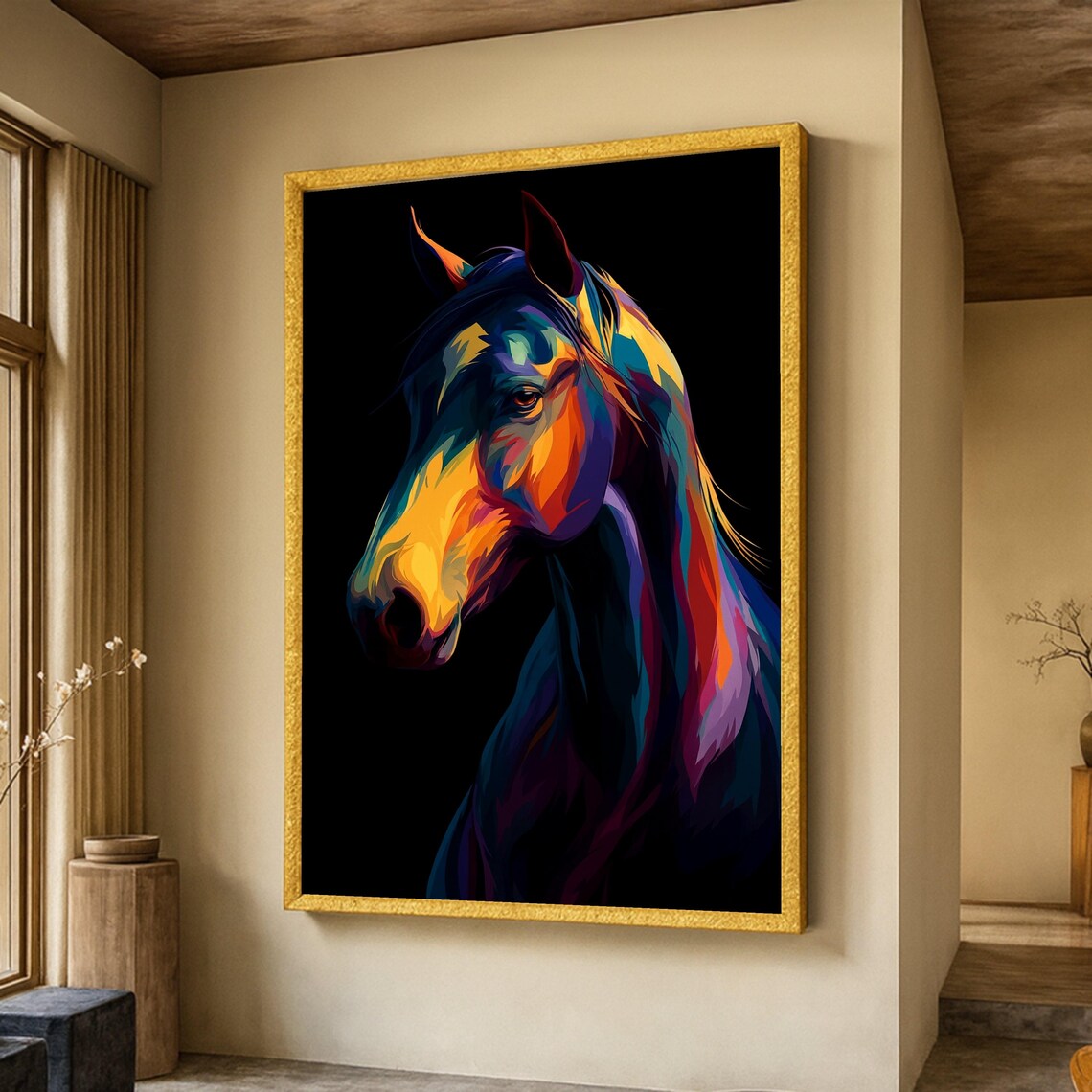 Horse Portrait, Abstract Animal Wall Art