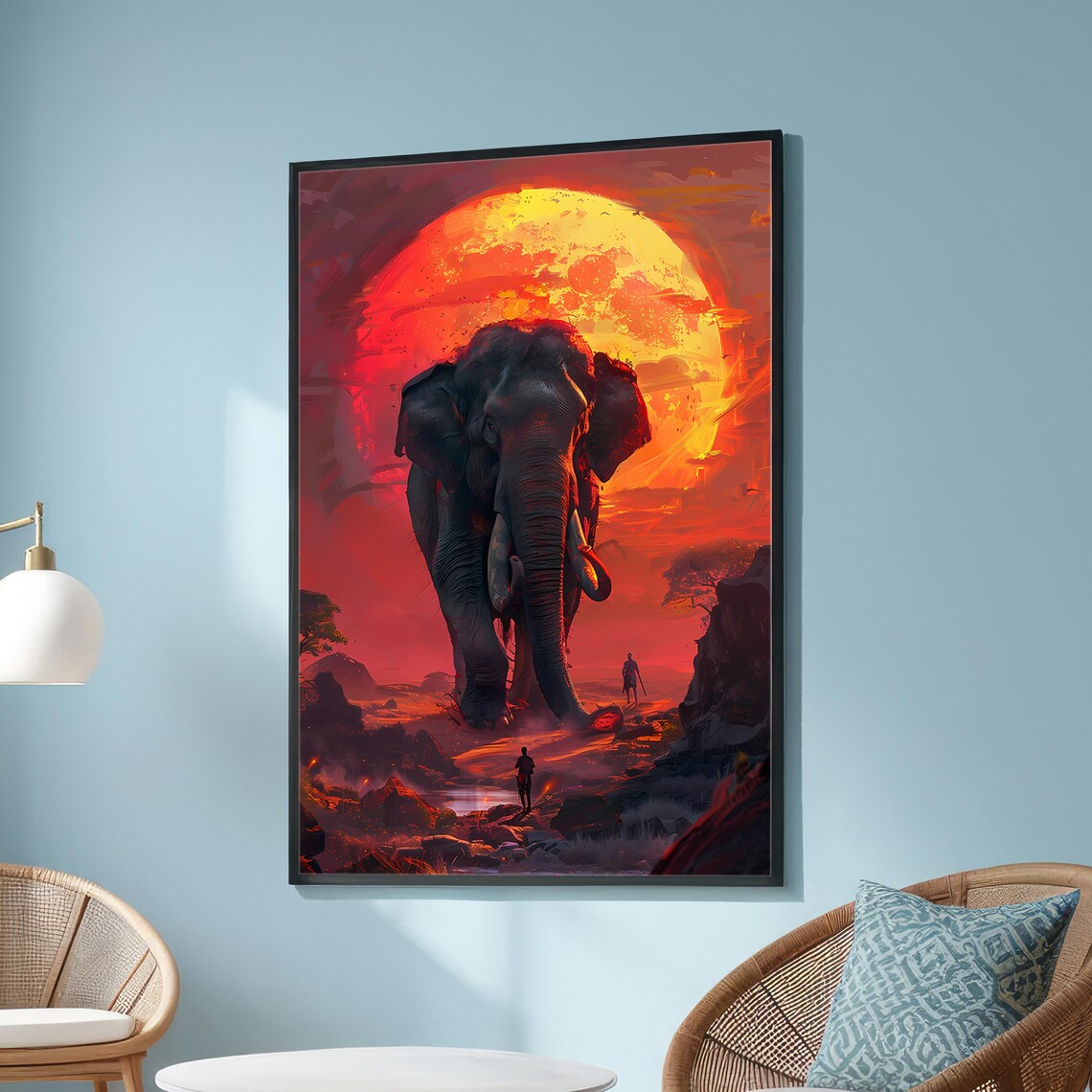 Epic Elephant Fantasy Art Print, Surreal Wildlife