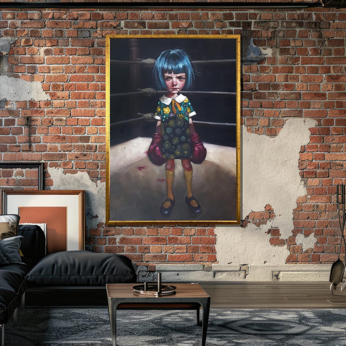 Girl With Boxing Gloves - Modern Realism Art Print - Image 6