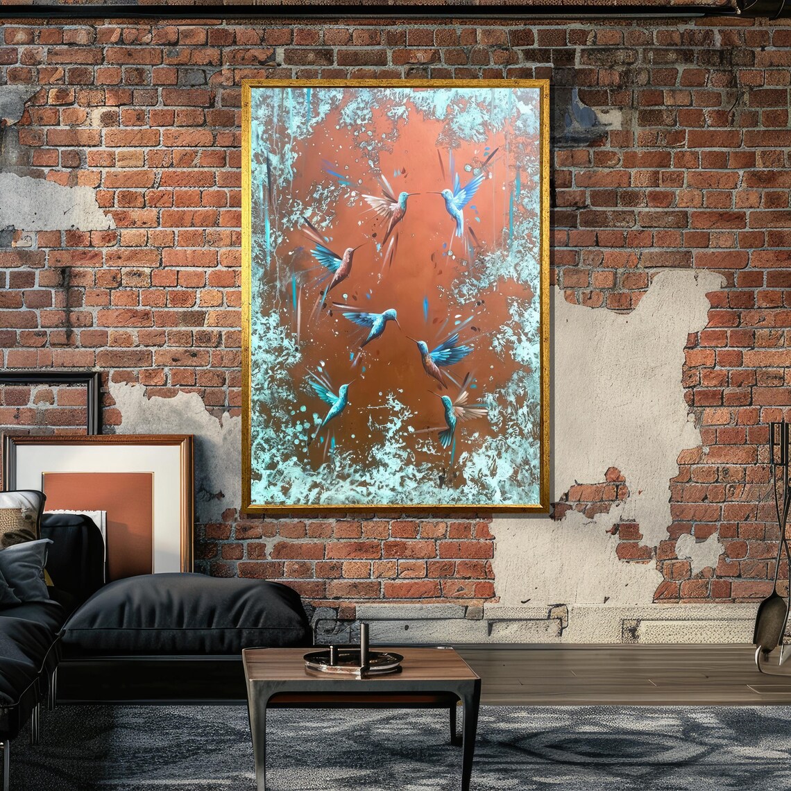 Abstract Hummingbird Art Print, Modern Wildlife Decor - Image 6