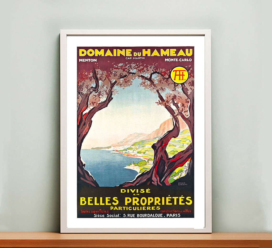 Domaine Du Hameau Divise En Belles Proprietes Particulieres France Vintage Travel Poster Retro Travel Print Gift Idea Wall Decor