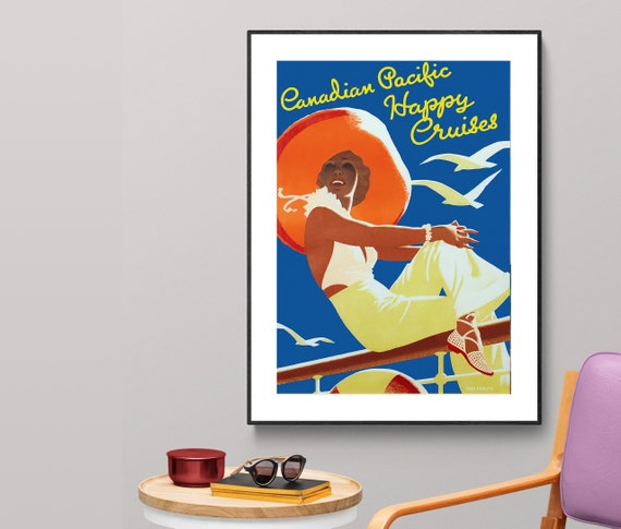 Canadian Pacific Happy Cruises Vintage Travel Poster Poster Print Or Print Gift Idea Wall Decor