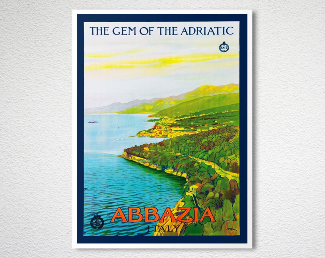 Abbazia Italy Gem of the Adriatic Coast Vintage Travel Poster - Image 2