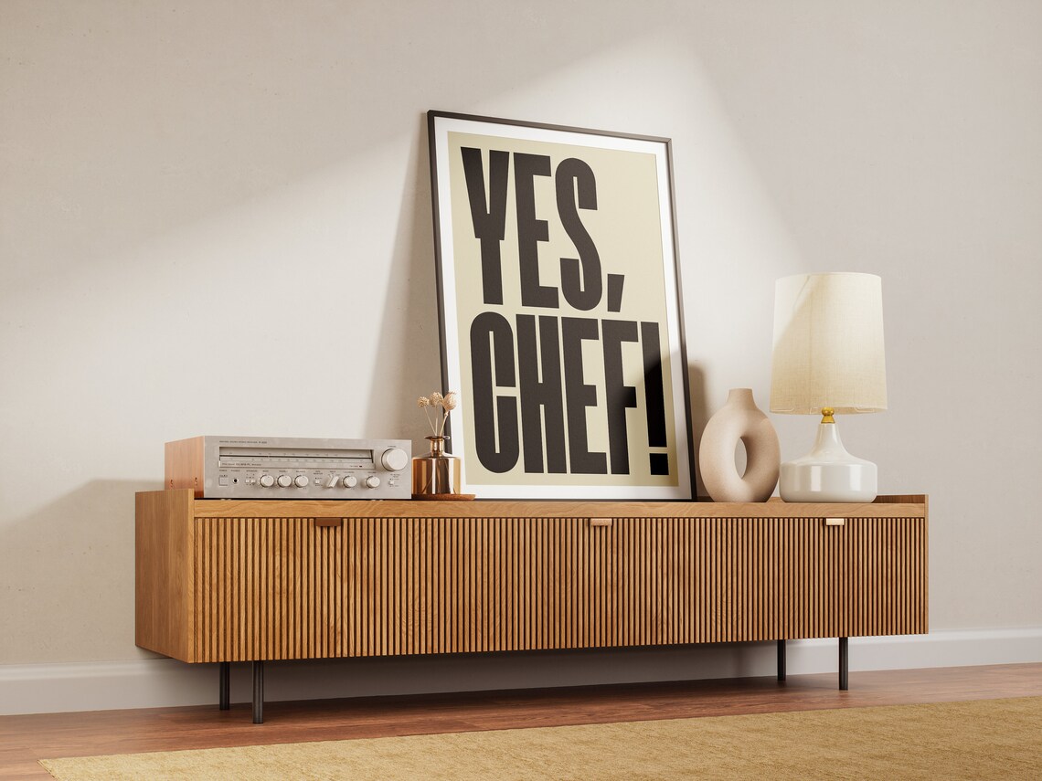 Yes Chef Poster, The Bear Mid-Century Kitchen Print - Image 2