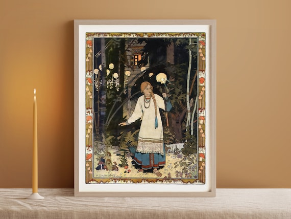 Vintage Woman Walking In The Forest Art Print