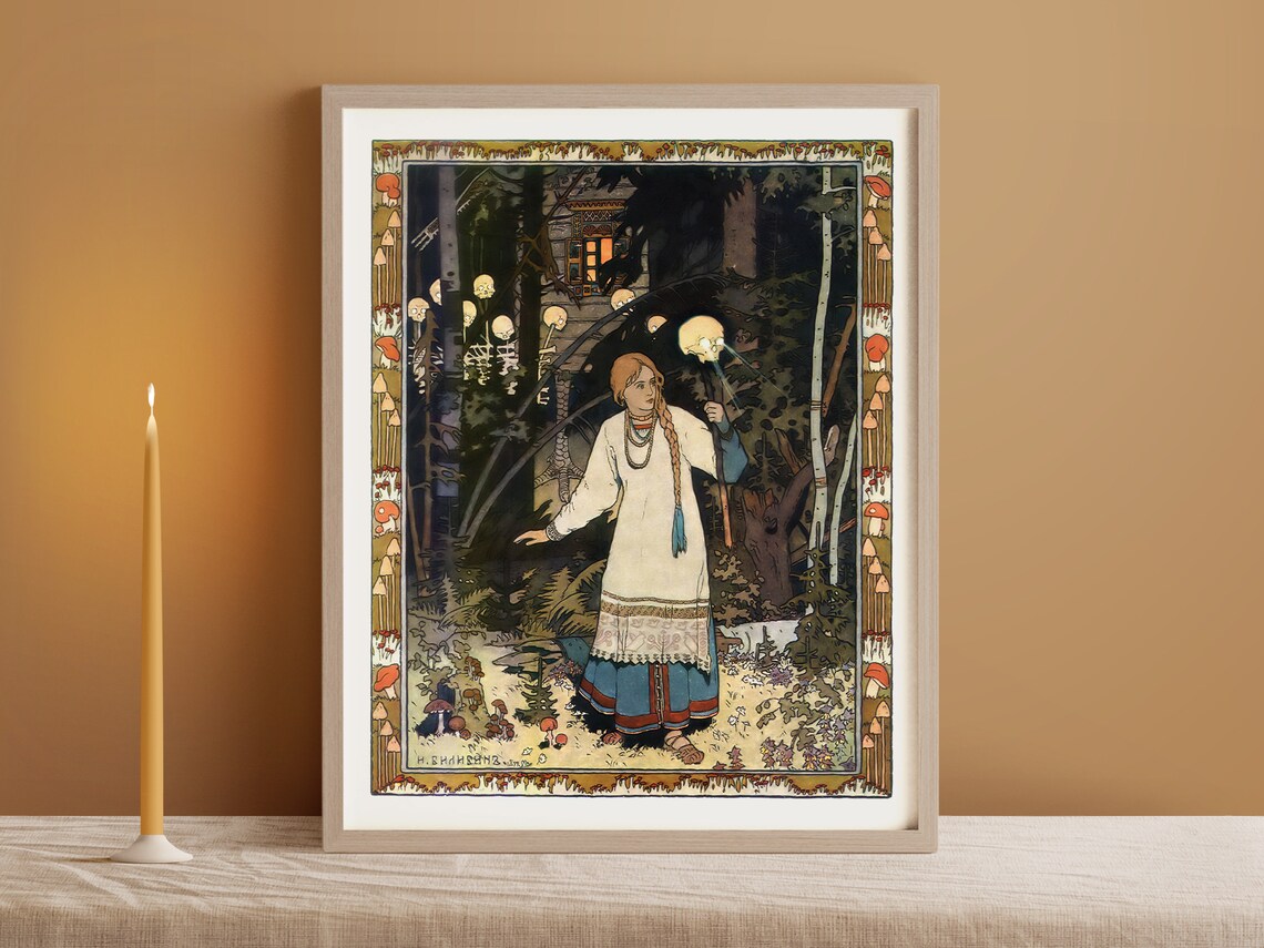 Vintage Woman Walking In The Forest Art Print