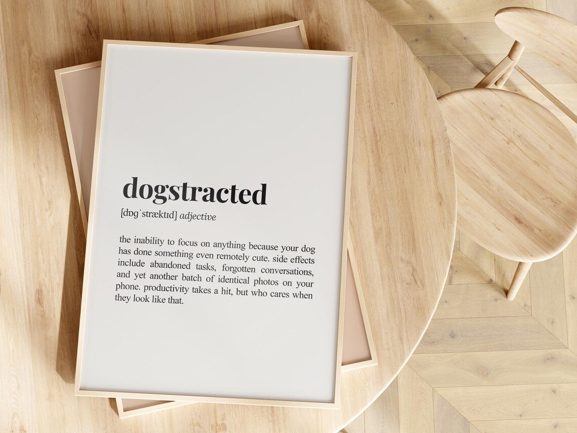 Dogstracted Definition Print, Funny Dog Lover Poster - Image 2