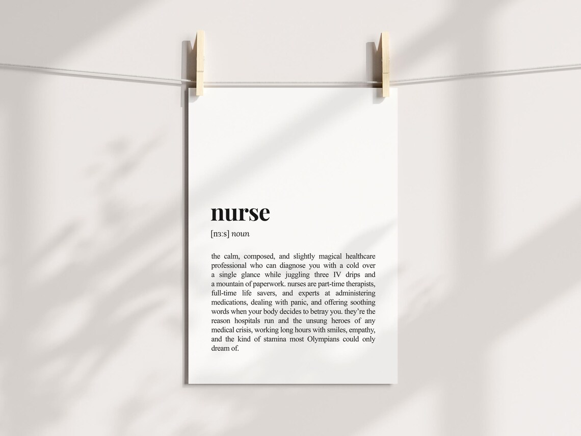 Nurse Definition Funny Gift Poster, Sarcastic Dictionary - Image 3