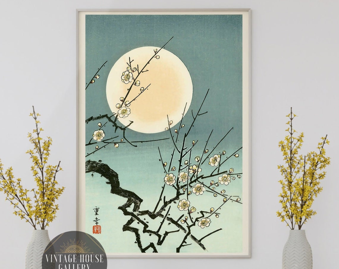 Plum And Moon By Koho Shoda Ukiyo-E Art Print