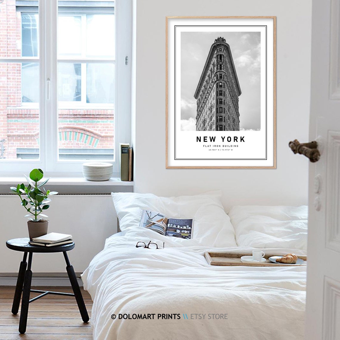 New York Flatiron Building Minimalist Travel Poster With Coordinates - Image 4