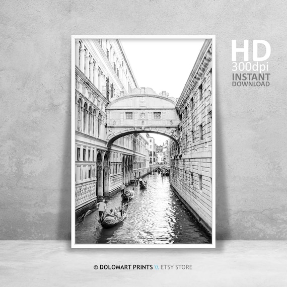 Venice Black And White Travel Poster, Architecture