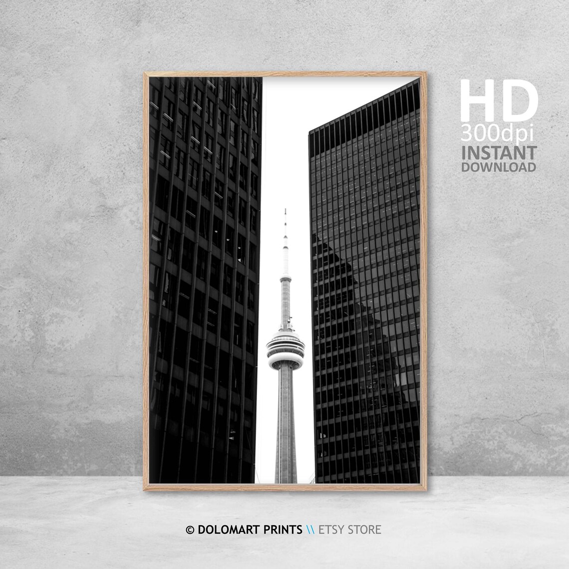 Toronto CN Tower Travel Poster, Black And White - Image 4