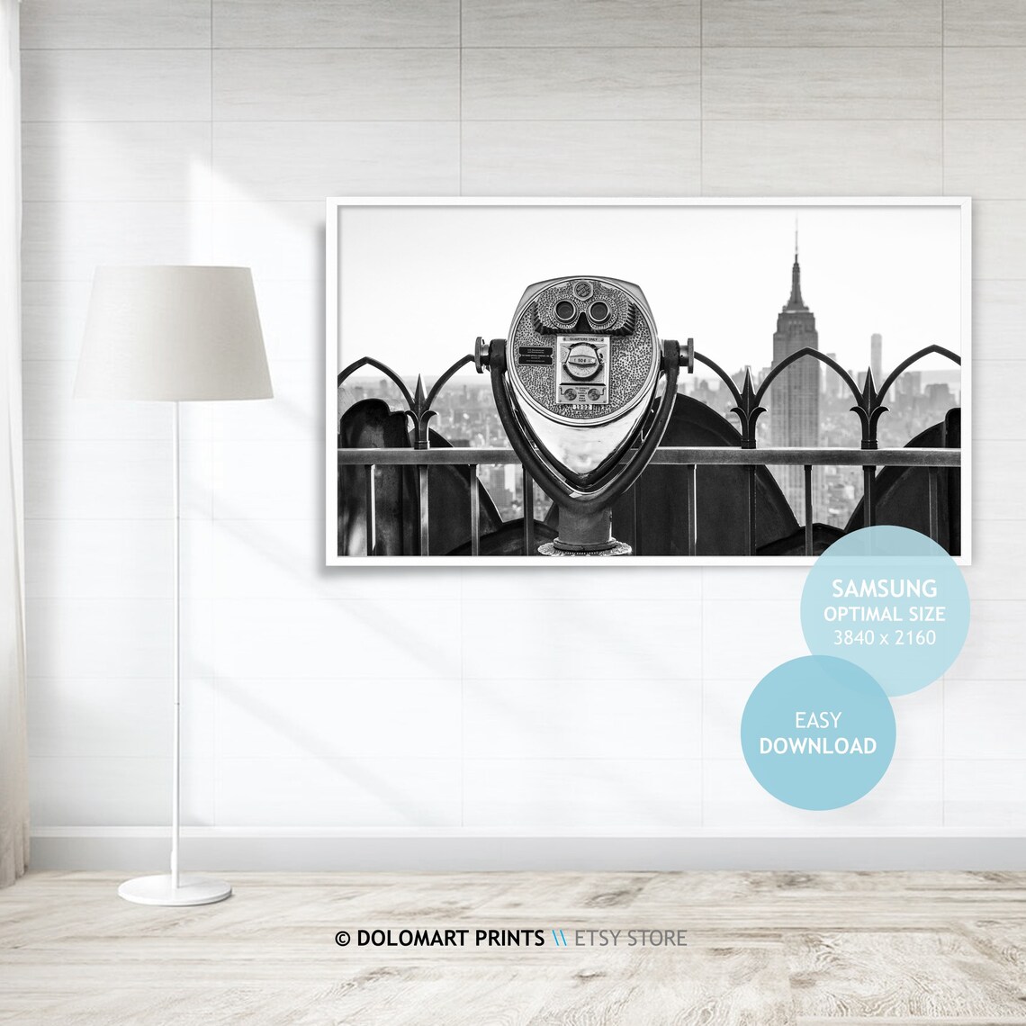New York Manhattan Skyline Art Print, Black And White - Image 4