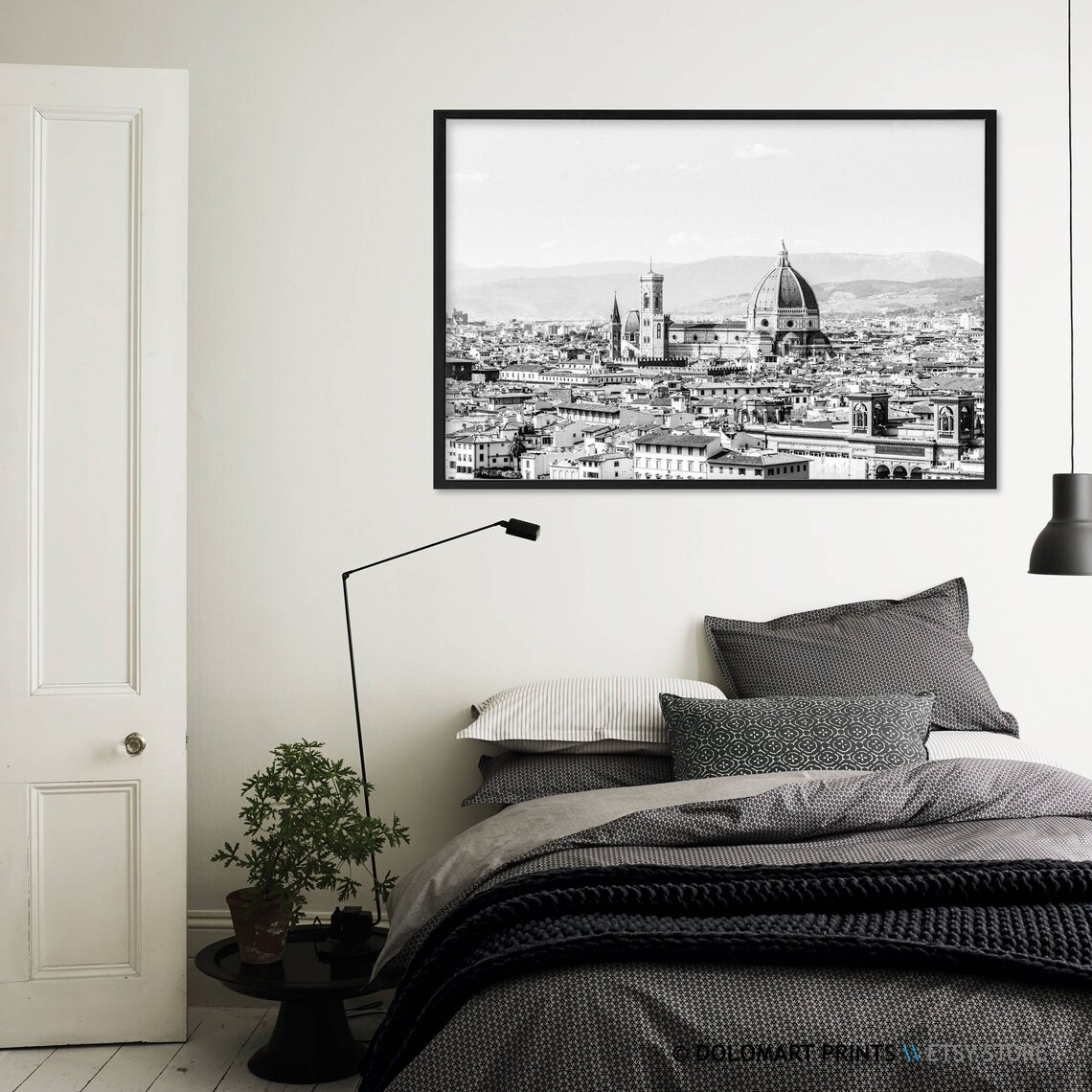 Florence Black and White Skyline Travel Poster - Image 3