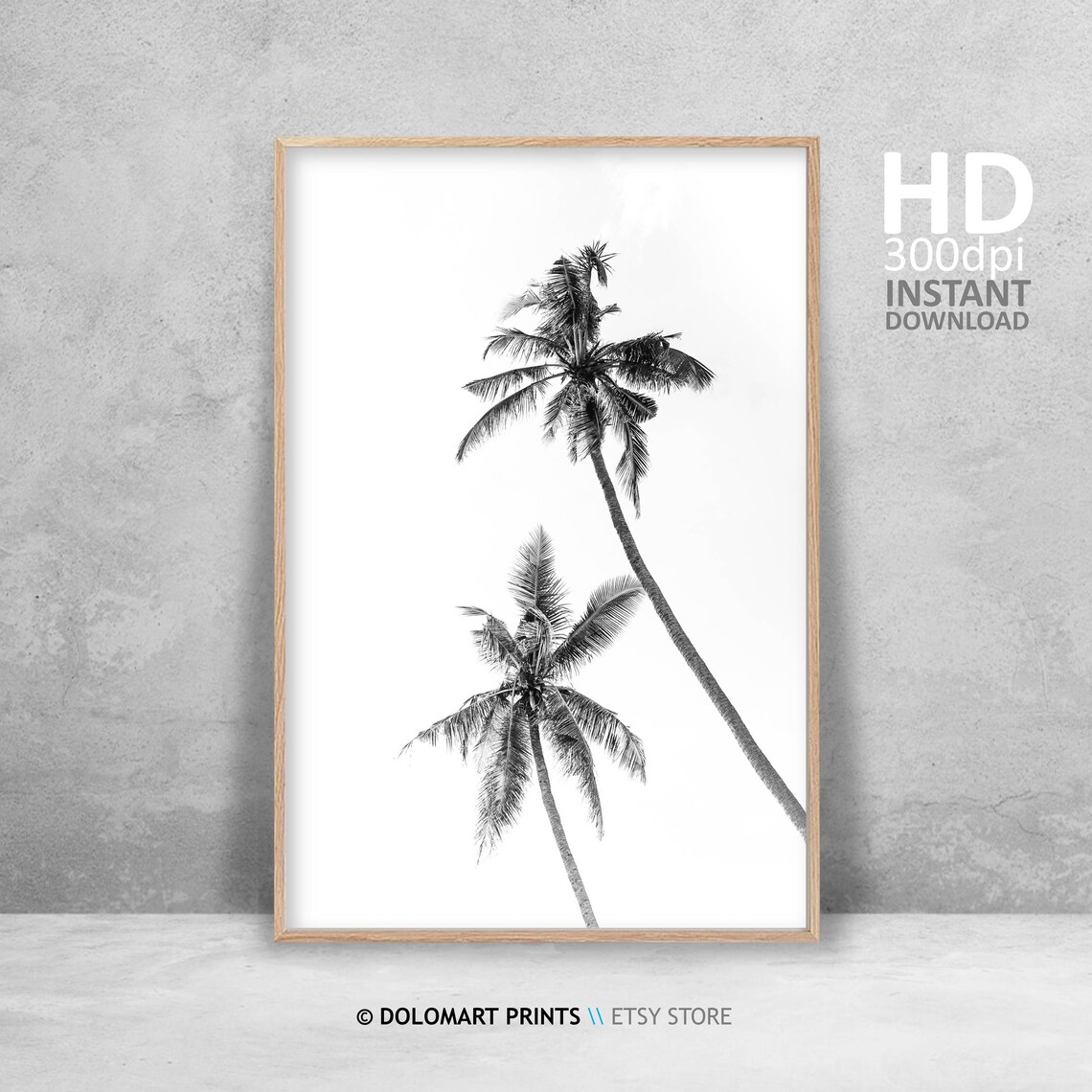 Palm Tree Print, Black And White Tropical Art Print - Image 4
