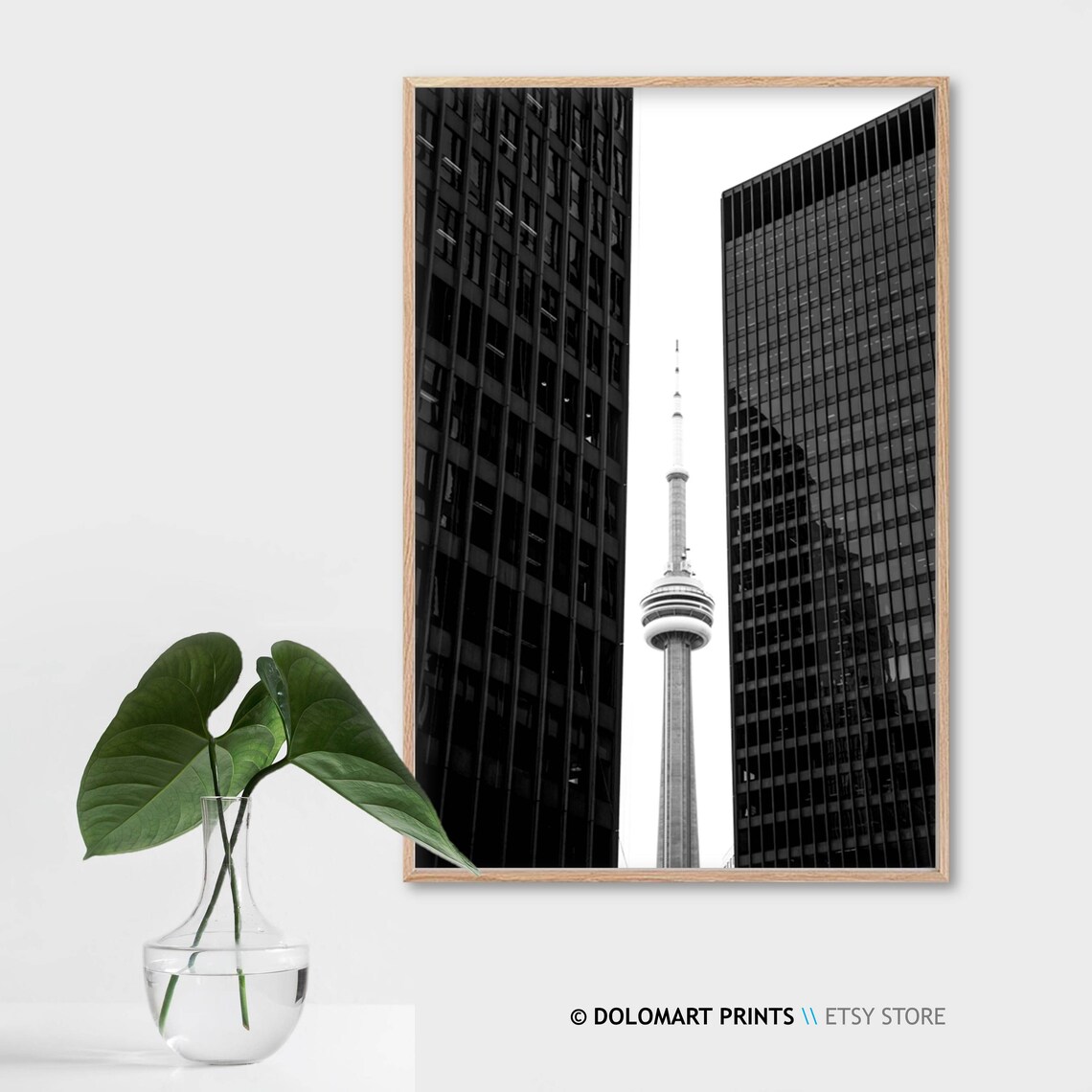 Toronto CN Tower Travel Poster, Black And White - Image 2