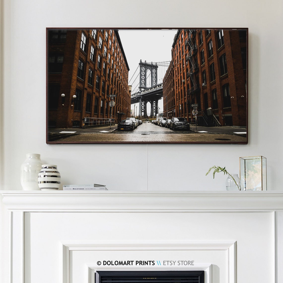 Manhattan Bridge Washington Street Frame TV Digital Art Poster - Image 3