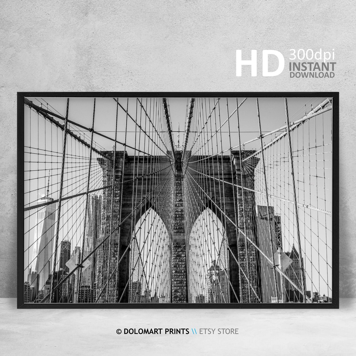 Brooklyn Bridge Horizontal Art Print, Modern Minimal - Image 4