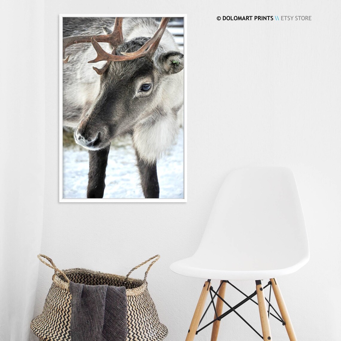 Rustic Reindeer Art Print, Christmas Holiday Decor - Image 3