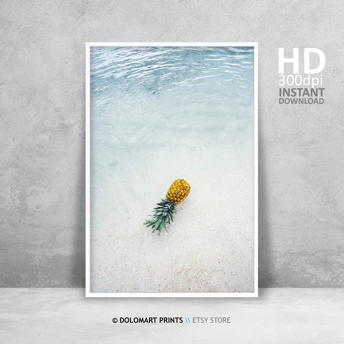 Pineapple Beach Wall Art Print, Coastal Decor