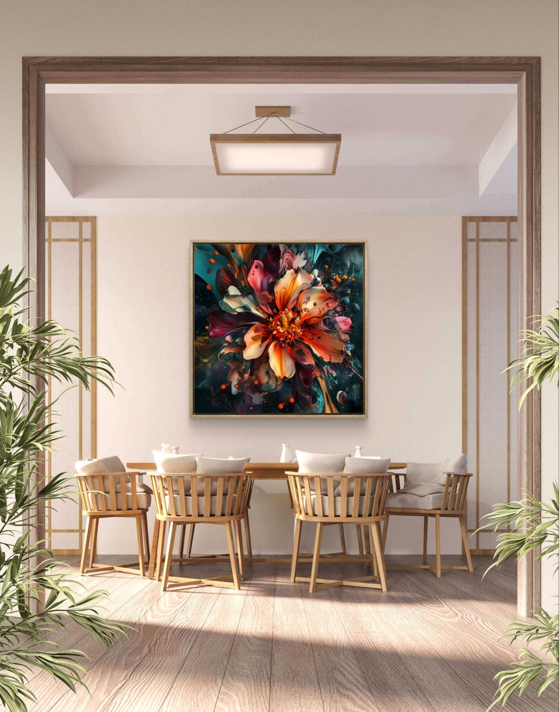 Vibrant Abstract 3D Flower Bloom Poster in Bold Colorful Modern Style - Image 4
