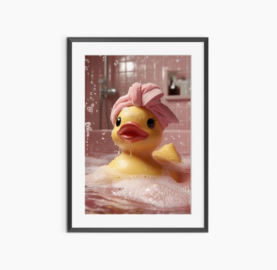 Duck Wall Art Photography Prints Bathroom Funny Poster Nursery Museum Quality