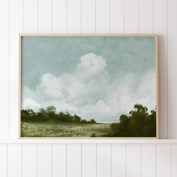 Soft Spring Landscape, Vintage-Inspired Art Print