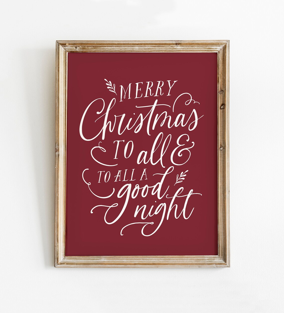 Merry Christmas To All Christmas Calligraphy Art Print - Image 3