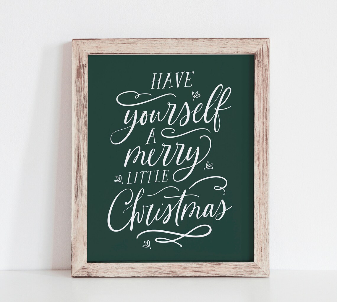 Merry Little Christmas Calligraphy, Holiday Art Print