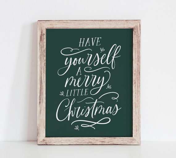 Merry Little Christmas Calligraphy, Holiday Art Print
