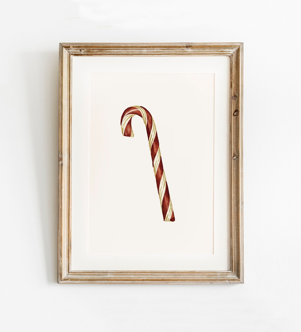 Candy Cane Print Christmas Wall Art, Old-Fashioned Holiday