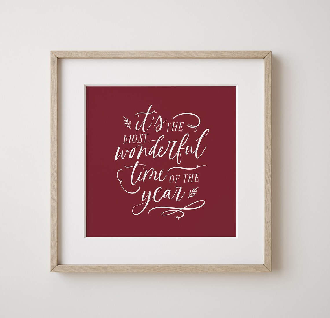 Red Holiday Wall Art Most Wonderful Time Of The Year Print - Image 2