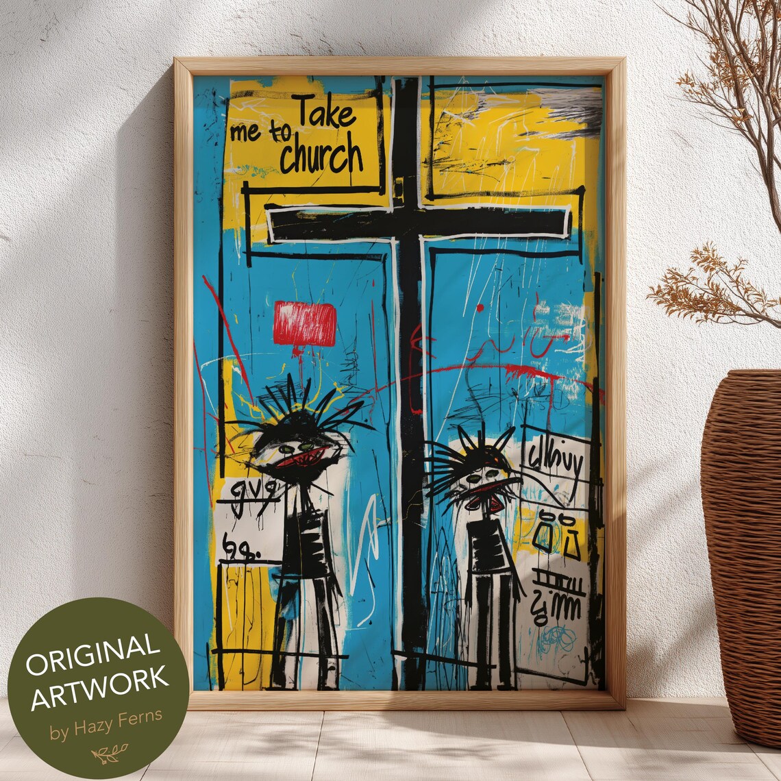 Take Me To Church Urban Graffiti Bold Cross Street Art Wall Poster
