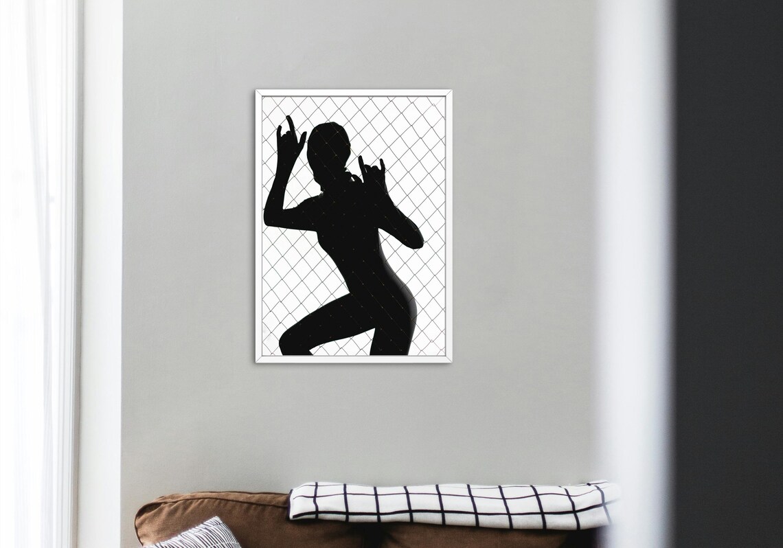 Modern Shadow Silhouette Art, Minimalist Female Portrait - Image 5