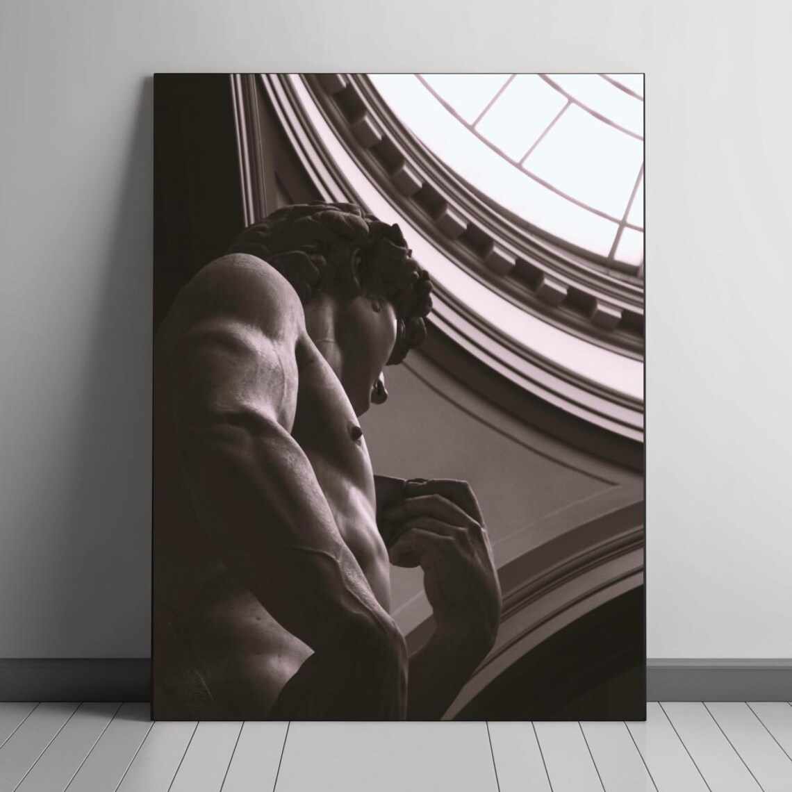 David Statue Sepia Tones, Minimalist Art Print