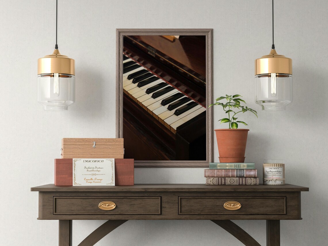 Vintage Piano Keys Rustic Musical Decor - Image 4