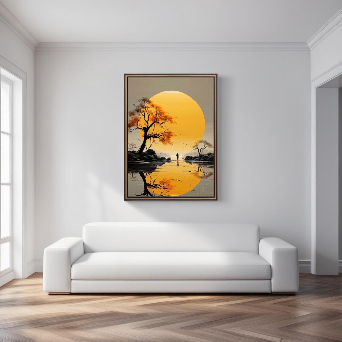 Solitary Wanderer, Minimalist Zen Landscape Art Print - Image 2