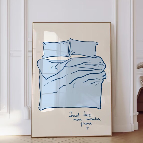 Stay In Bed Funny Bedroom Art Print, Sketch
