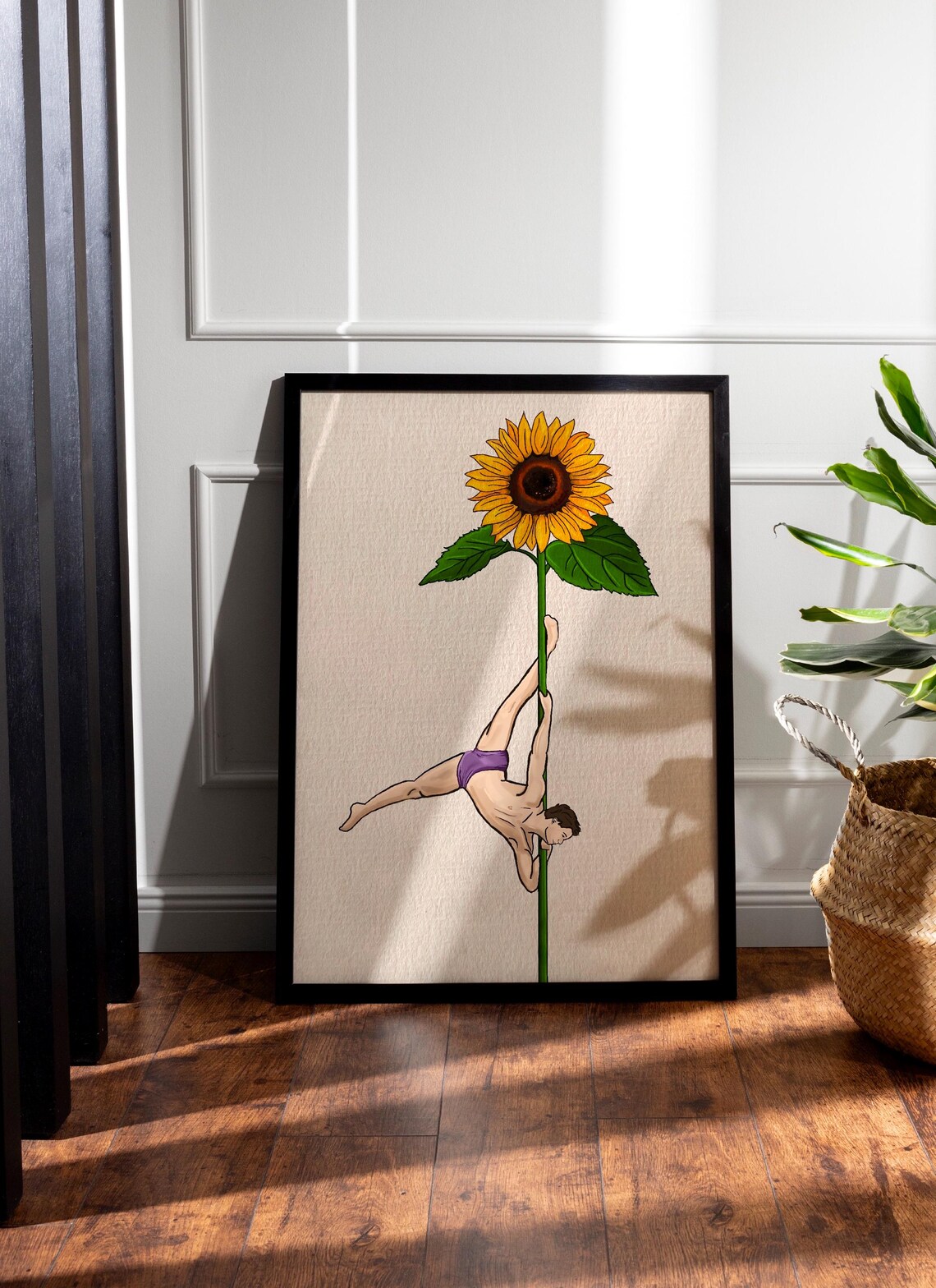 Pole Dance Flower Print, Sunflower Art Gift