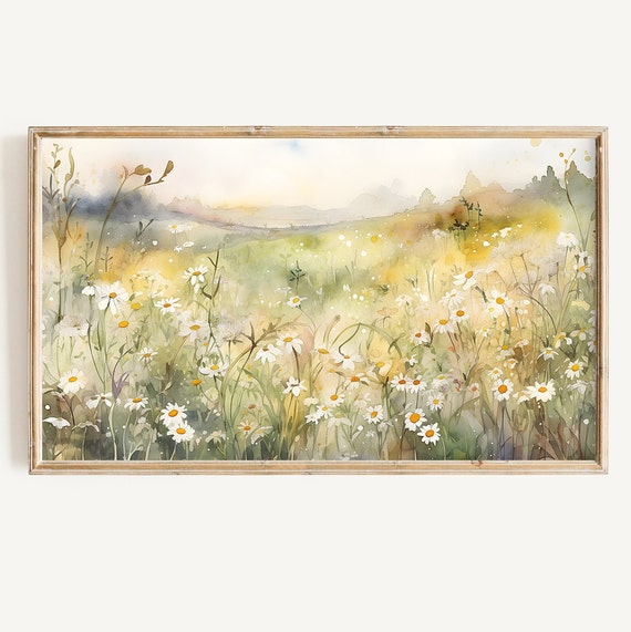 Spring Frame TV Wildflowers Watercolor Art Print
